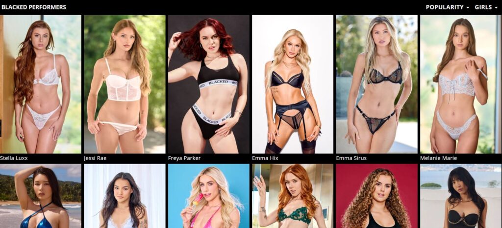 Blacked performers page