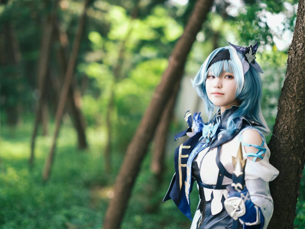 Fantasy inspired cosplay character outdoors