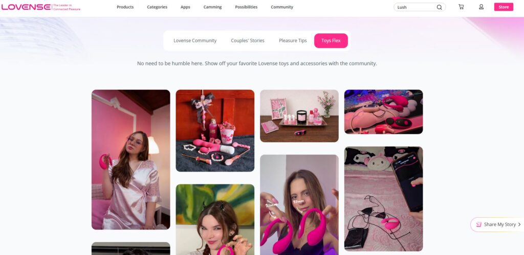 Lovense Toys Flex community section
