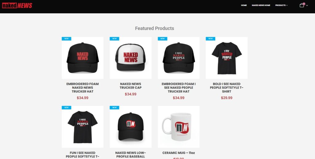 Naked News Fan Store merchandise