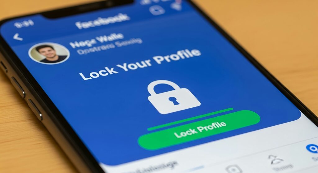 Phone screen showing a locked online dating profile