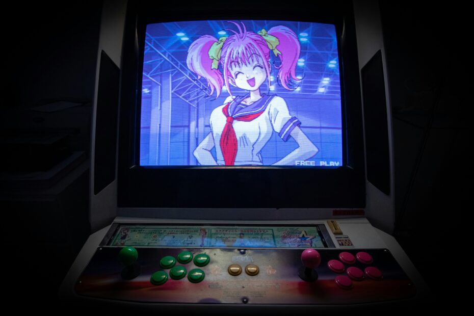 Anime style arcade game screen