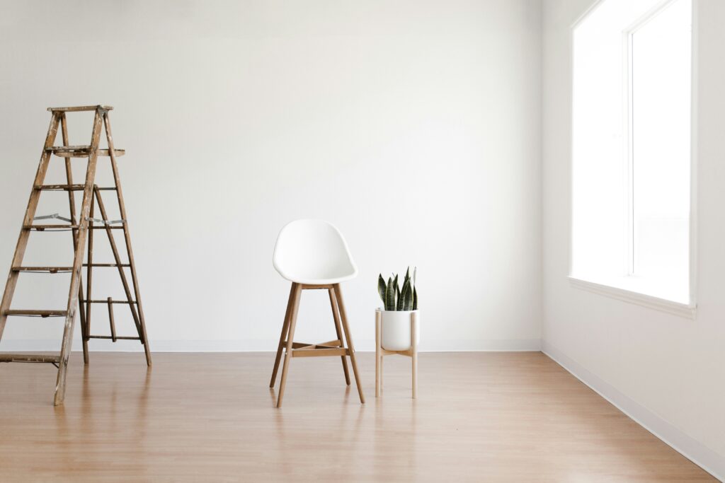 Minimalist room with a chair