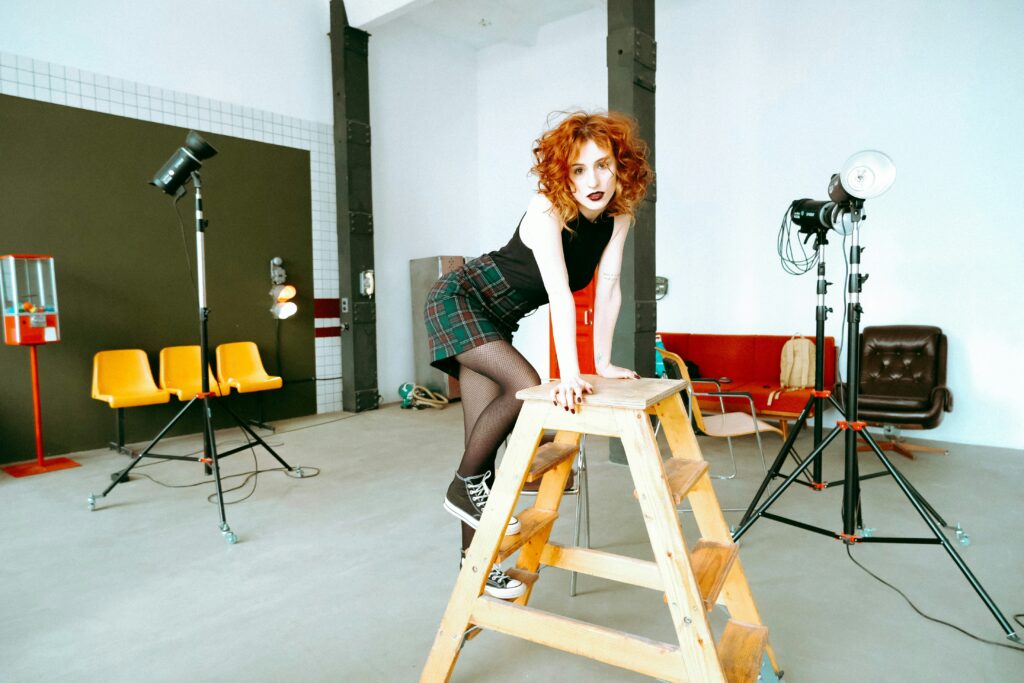 Creator posing in a photo studio