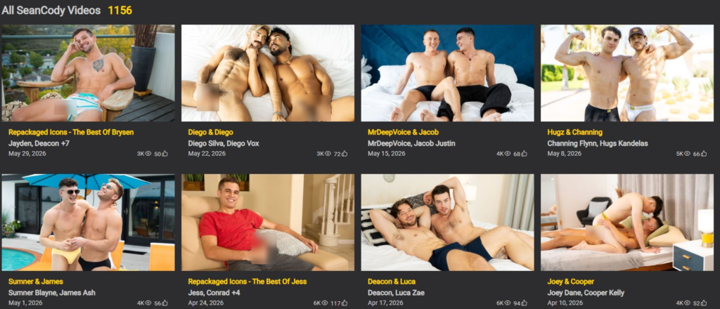 Sean Cody Network videos section